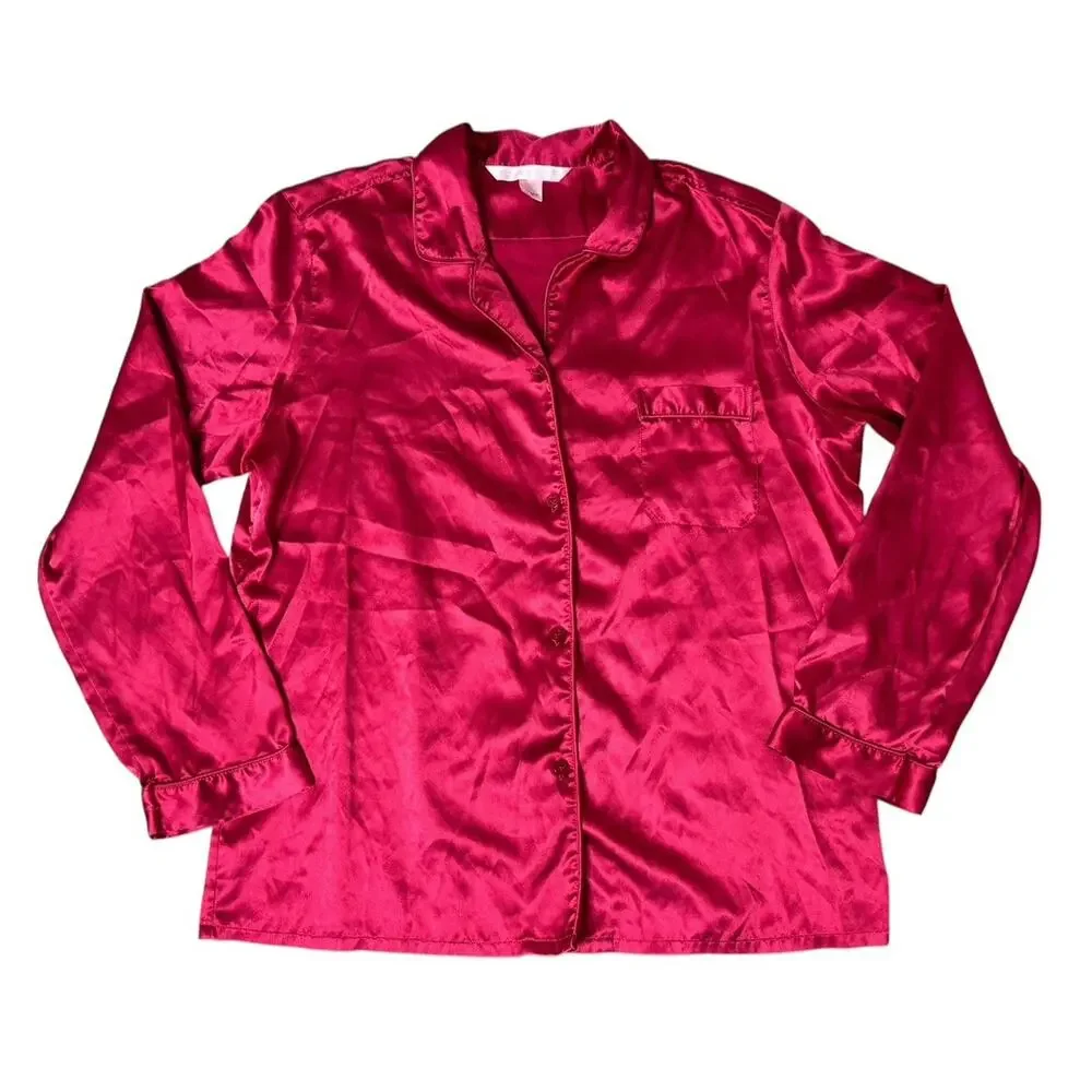 VICTORIA’S SECRET Silky Satin Red Hot Hearts Pajamas Matching Set Bundle Size M - Picture 3 of 9